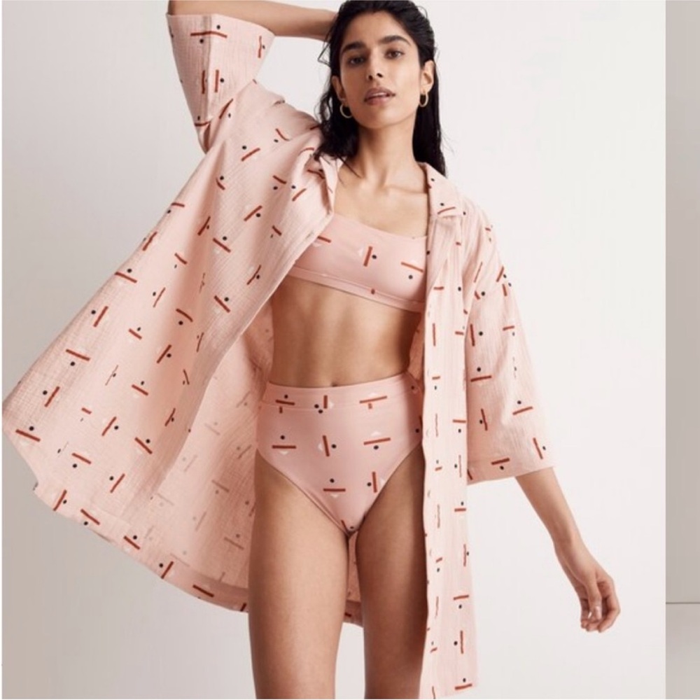 Madewell x Caroline Z Hurley Cover-Up Mini Shirtdress in Tridot